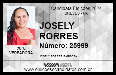 Candidato JOSELY RORRES  2024 - BREVES - Eleições