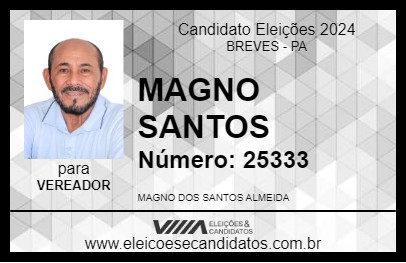 Candidato MAGNO SANTOS 2024 - BREVES - Eleições