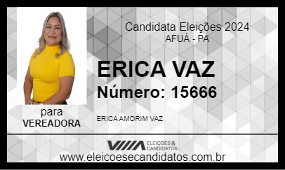 Candidato ERICA VAZ 2024 - AFUÁ - Eleições