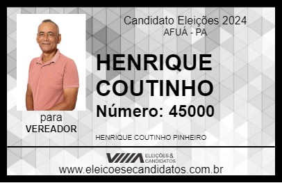 Candidato HENRIQUE COUTINHO 2024 - AFUÁ - Eleições