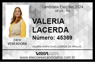 Candidato VALERIA LACERDA 2024 - AFUÁ - Eleições