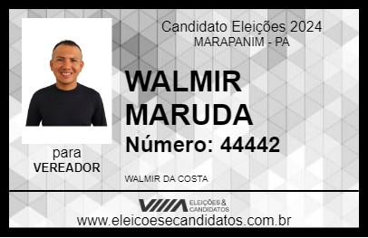 Candidato WALMIR MARUDA 2024 - MARAPANIM - Eleições