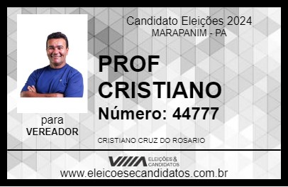 Candidato PROF CRISTIANO 2024 - MARAPANIM - Eleições