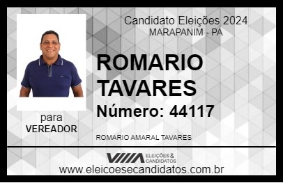 Candidato ROMARIO TAVARES 2024 - MARAPANIM - Eleições