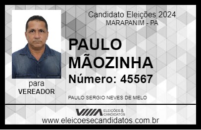 Candidato PAULO MÃOZINHA 2024 - MARAPANIM - Eleições