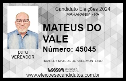 Candidato MATEUS DO VALE 2024 - MARAPANIM - Eleições