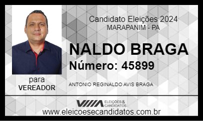 Candidato NALDO BRAGA 2024 - MARAPANIM - Eleições