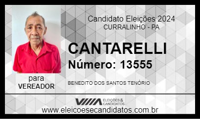 Candidato CANTARELI 2024 - CURRALINHO - Eleições