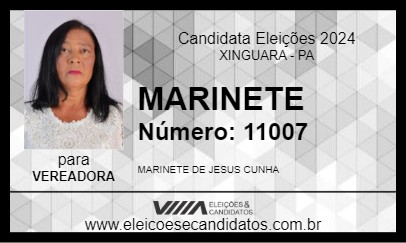 Candidato MARINETE 2024 - XINGUARA - Eleições