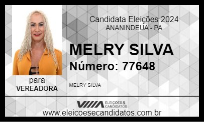 Candidato MELRY SILVA 2024 - ANANINDEUA - Eleições