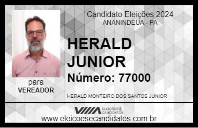 Candidato HERALD JUNIOR 2024 - ANANINDEUA - Eleições