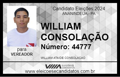 Candidato WILLIAM CONSOLAÇÃO 2024 - ANANINDEUA - Eleições