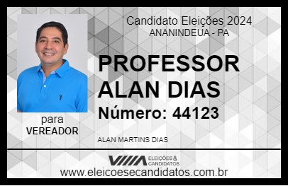 Candidato PROFESSOR ALAN DIAS 2024 - ANANINDEUA - Eleições