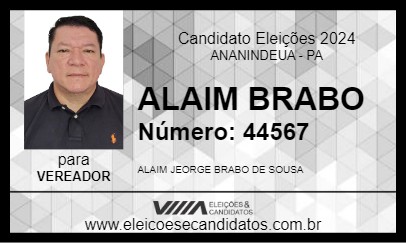 Candidato ALAIM BRABO 2024 - ANANINDEUA - Eleições