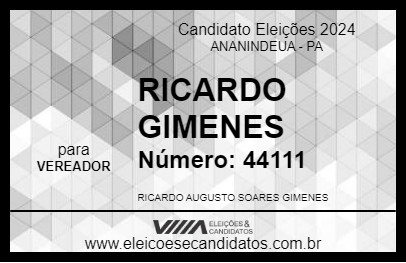 Candidato RICARDO GIMENES 2024 - ANANINDEUA - Eleições