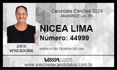 Candidato NICEA LIMA 2024 - ANANINDEUA - Eleições