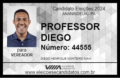 Candidato PROFESSOR DIEGO 2024 - ANANINDEUA - Eleições