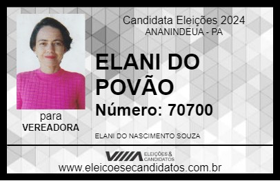 Candidato ELANI DO POVÃO 2024 - ANANINDEUA - Eleições