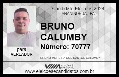 Candidato BRUNO CALUMBY 2024 - ANANINDEUA - Eleições