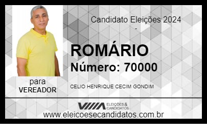 Candidato ROMÁRIO 2024 - ANANINDEUA - Eleições