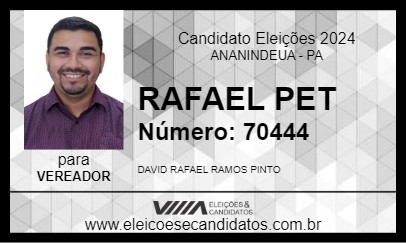 Candidato RAFAEL PET 2024 - ANANINDEUA - Eleições