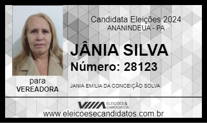 Candidato JÂNIA SILVA 2024 - ANANINDEUA - Eleições