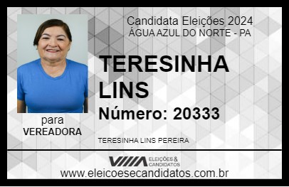 Candidato TERESINHA LINS 2024 - ÁGUA AZUL DO NORTE - Eleições