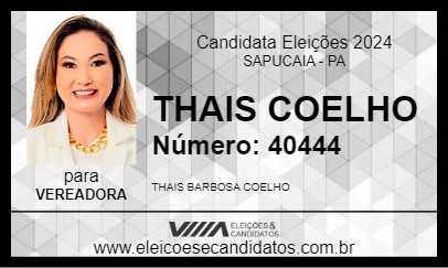 Candidato THAIS COELHO 2024 - SAPUCAIA - Eleições