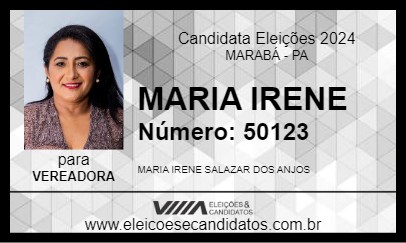 Candidato MARIA IRENE 2024 - MARABÁ - Eleições