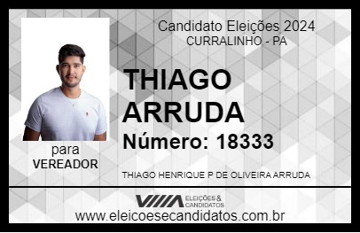 Candidato THIAGO ARRUDA 2024 - CURRALINHO - Eleições