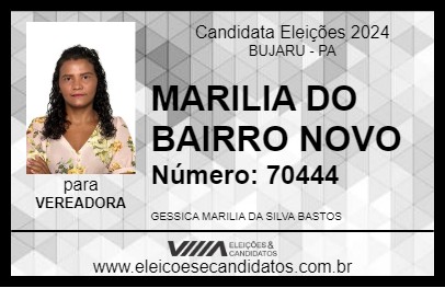 Candidato MARILIA DO BAIRRO NOVO 2024 - BUJARU - Eleições