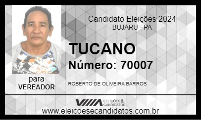 Candidato TUCANO 2024 - BUJARU - Eleições