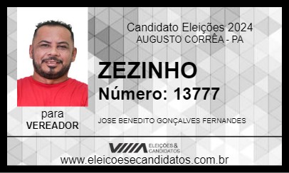 Candidato ZEZINHO 2024 - AUGUSTO CORRÊA - Eleições