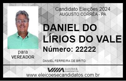 Candidato DANIEL DO LÍRIOS DO VALE 2024 - AUGUSTO CORRÊA - Eleições