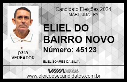 Candidato ELIEL DO BAIRRO NOVO 2024 - MARITUBA - Eleições