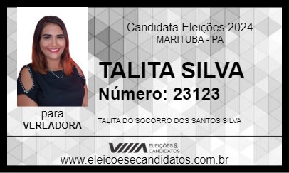 Candidato TALITA SILVA 2024 - MARITUBA - Eleições