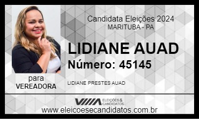 Candidato LIDIANE AUAD 2024 - MARITUBA - Eleições