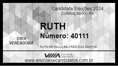 Candidato RUTH 2024 - CURRALINHO - Eleições