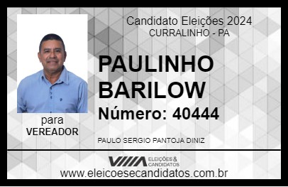 Candidato PAULINHO BARILOW 2024 - CURRALINHO - Eleições