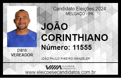 Candidato JOÃO CORINTHIANO 2024 - MELGAÇO - Eleições