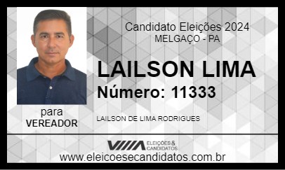 Candidato LAILSON LIMA 2024 - MELGAÇO - Eleições