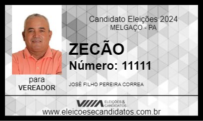 Candidato ZECÃO 2024 - MELGAÇO - Eleições