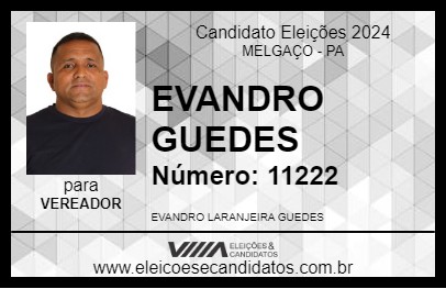 Candidato EVANDRO GUEDES 2024 - MELGAÇO - Eleições