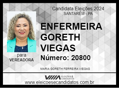 Candidato ENFERMEIRA GORETH VIEGAS 2024 - SANTARÉM - Eleições