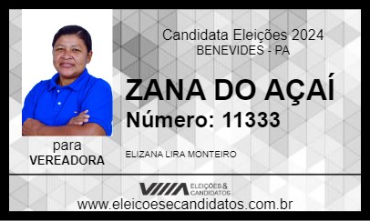 Candidato ZANA DO AÇAÍ 2024 - BENEVIDES - Eleições