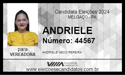 Candidato ANDRIELE 2024 - MELGAÇO - Eleições