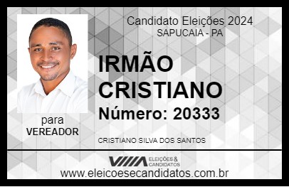 Candidato IRMÃO CRISTIANO 2024 - SAPUCAIA - Eleições