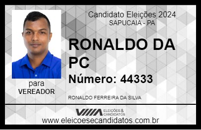 Candidato RONALDO DA PC 2024 - SAPUCAIA - Eleições