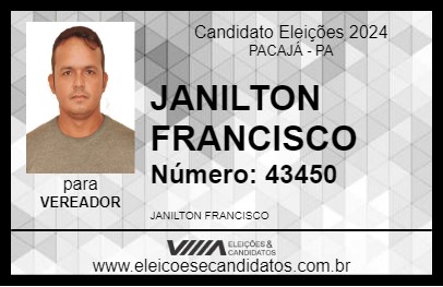 Candidato JANILTON FRANCISCO 2024 - PACAJÁ - Eleições