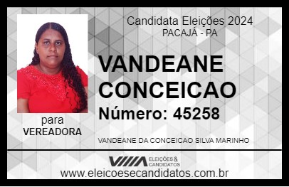 Candidato VANDEANE CONCEICAO 2024 - PACAJÁ - Eleições